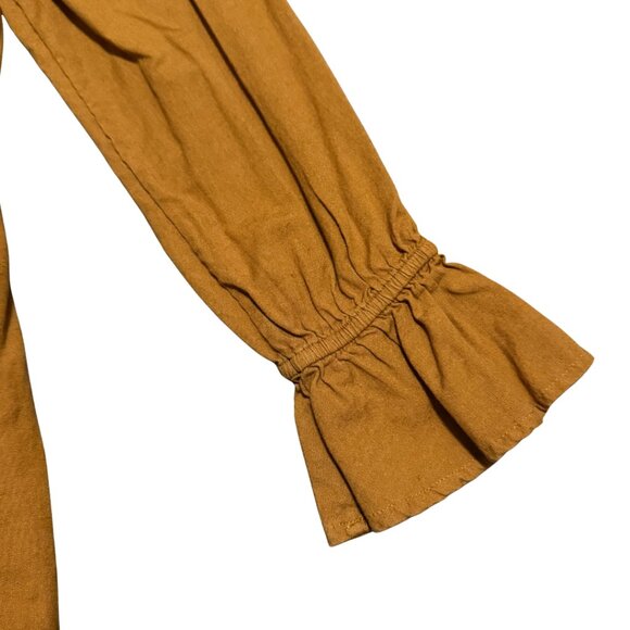 Tantrums Burnt Orange Embroidered Peasant Tunic Top – Babydoll, Size S, Like New - Picture 9 of 12